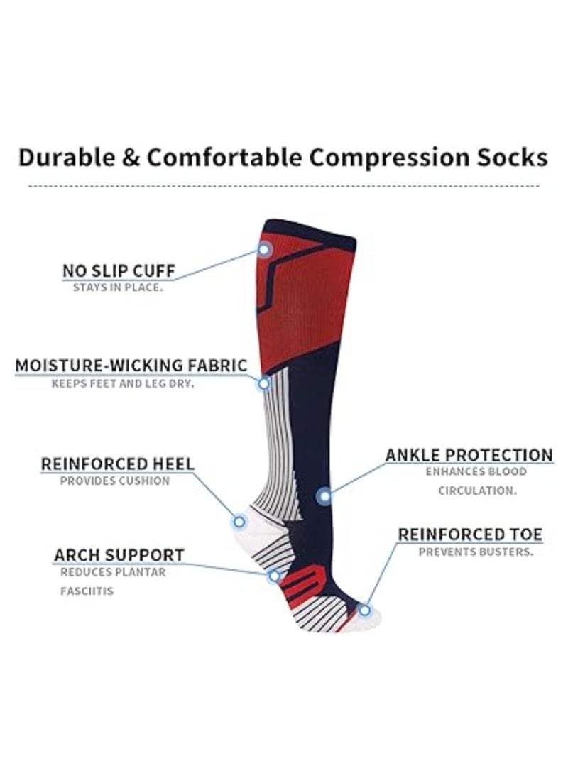 SYOSI Compression Socks for Women Men Nurs, Compression Socks for Women & Men Circulation, 20-30 mmHg Cute Fun Compression Stockings for Pregnancy Sport Travel,  (3Pair, S/M, 34-39)  - Image 2