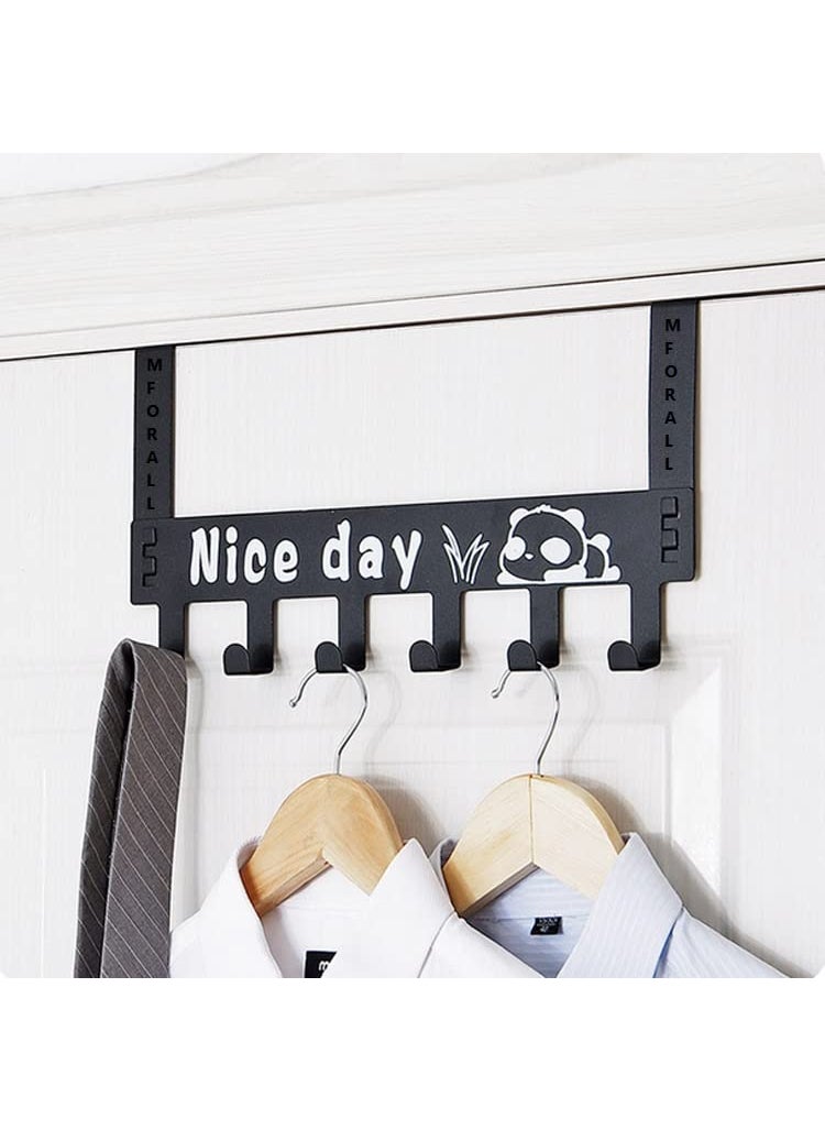Mforall Mforall Over Door Hooks Nice Day Print 6 Hooks Hanger No Drilling Requiter Easy Removable  - Image 1
