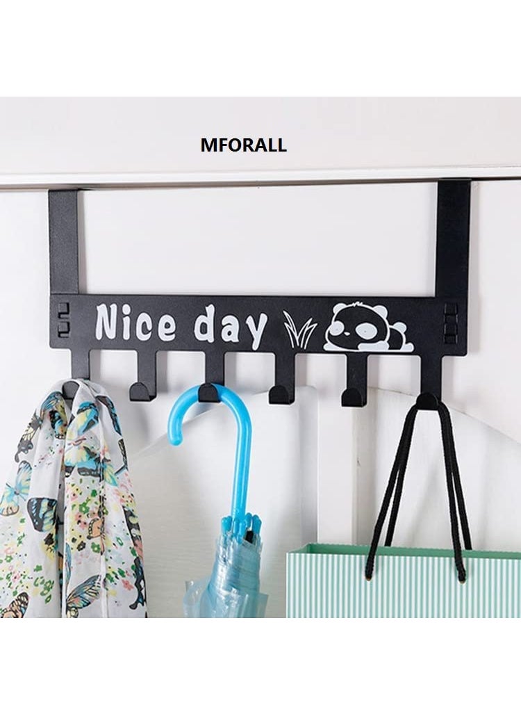 Mforall Mforall Over Door Hooks Nice Day Print 6 Hooks Hanger No Drilling Requiter Easy Removable  - Image 2