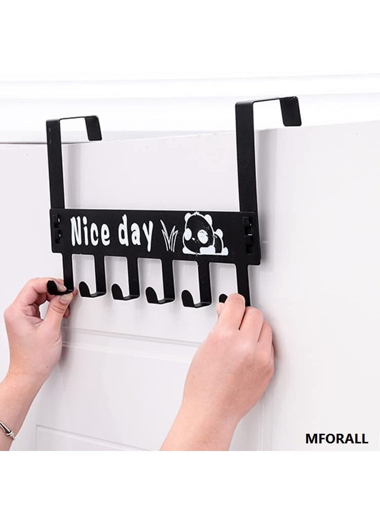 Mforall Mforall Over Door Hooks Nice Day Print 6 Hooks Hanger No Drilling Requiter Easy Removable  - Image 3