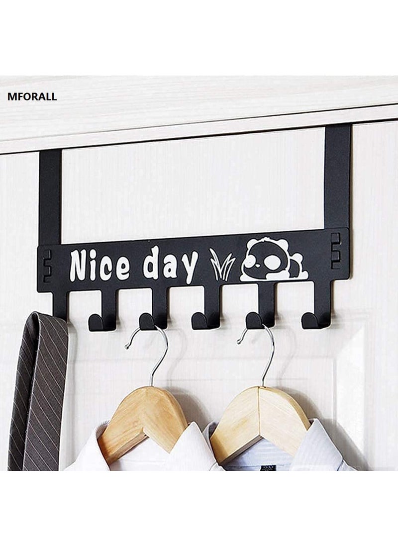 Mforall Mforall Over Door Hooks Nice Day Print 6 Hooks Hanger No Drilling Requiter Easy Removable  - Image 4
