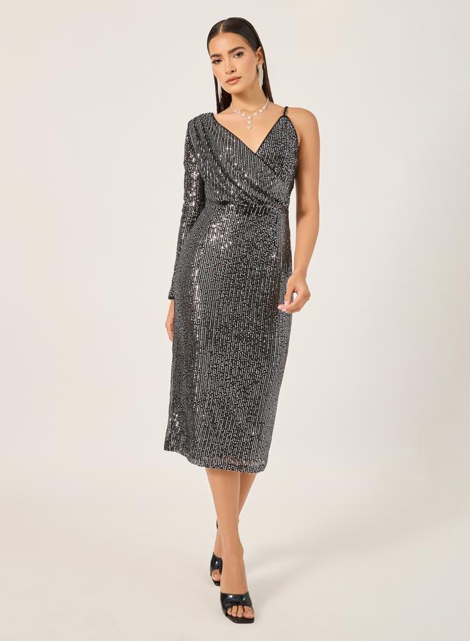 Styli Sequin One-Shoulder Dress  - Image 2