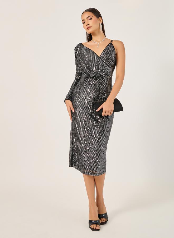 Styli Sequin One-Shoulder Dress  - Image 1
