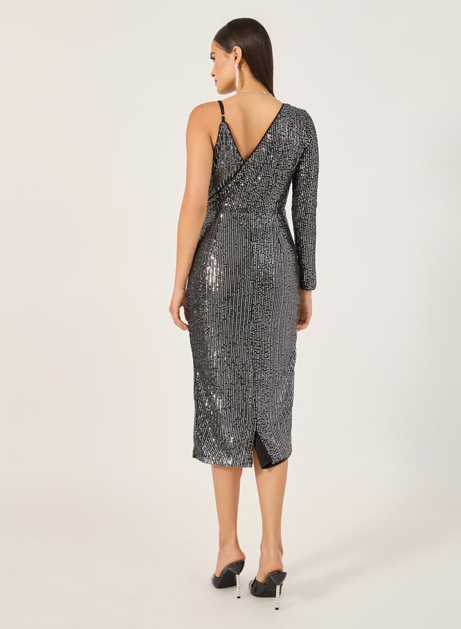 Styli Sequin One-Shoulder Dress  - Image 5