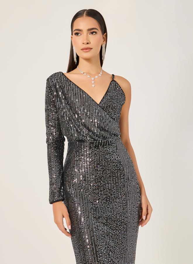 Styli Sequin One-Shoulder Dress  - Image 3