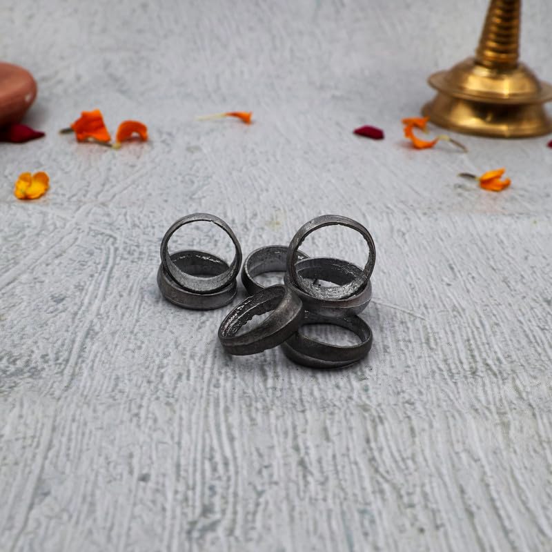 DOKCHAN Lead (Ranga) Ring | Ranga ki Ring Free Size for Astrology and Ayurved & Pooja (Weight : 6gm per pcs. | Pack of 7) - Image 3