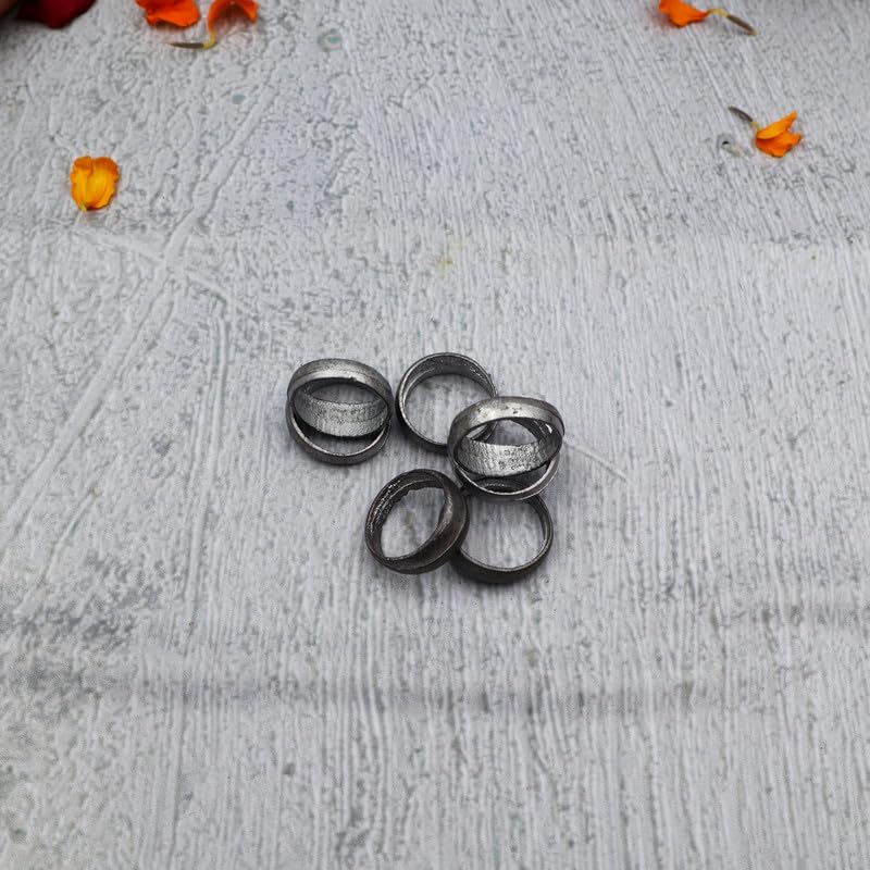 DOKCHAN Lead (Ranga) Ring | Ranga ki Ring Free Size for Astrology and Ayurved & Pooja (Weight : 6gm per pcs. | Pack of 7) - Image 2