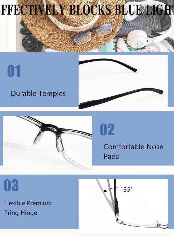 Copkim 30 Pcs Reading Glasses Bulk Half Frame Glasses Blue Light Blocking Reading Glasses for Women Men Spring Hinges Glasses (+250) - Image 3