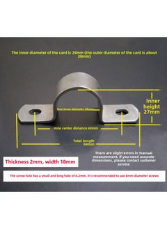 Generic Thickened Galvanized Iron Wire Buckle Billboard Clamp Square Pipe Clamp Holding Hoop U-shaped Pipe Card Riding Horse Card Water Pipe Holding Card-Specification Model:29mm (can Be Used For Outer Diameter 28mm Pipes, Screw Holes 8.3*10 Oval Holes)  - Image 1