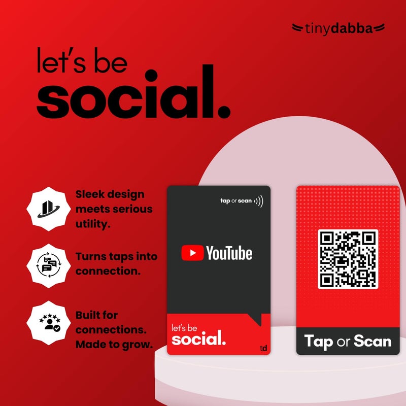 Tinydabba YouTube NFC Subscribe Card | Along with QR Code | Boost YouTube Channel with Tap or Scan | Pre-Configured PVC Card - Image 2