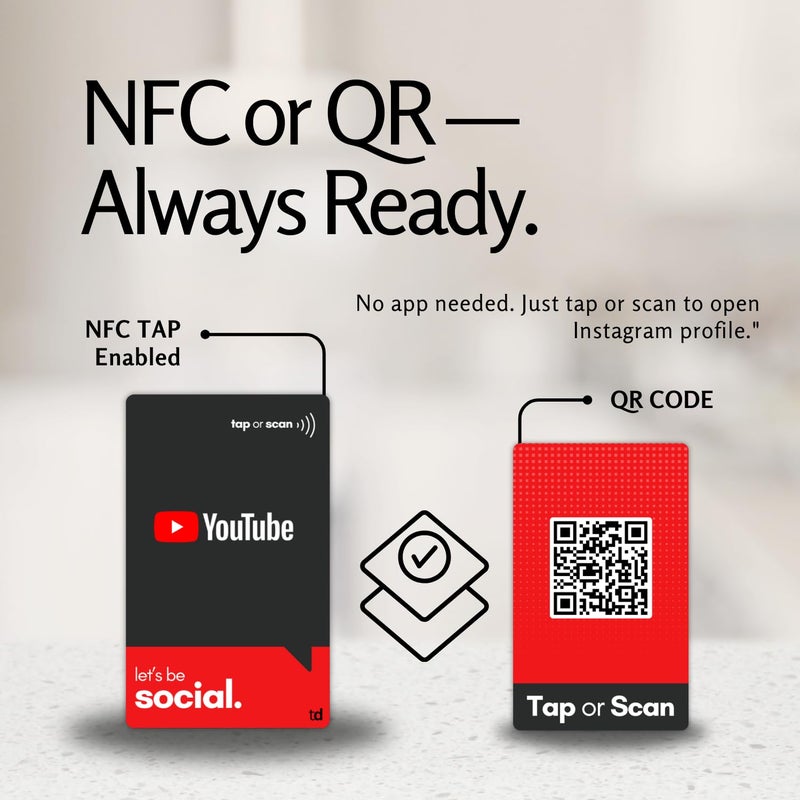 Tinydabba YouTube NFC Subscribe Card | Along with QR Code | Boost YouTube Channel with Tap or Scan | Pre-Configured PVC Card - Image 5