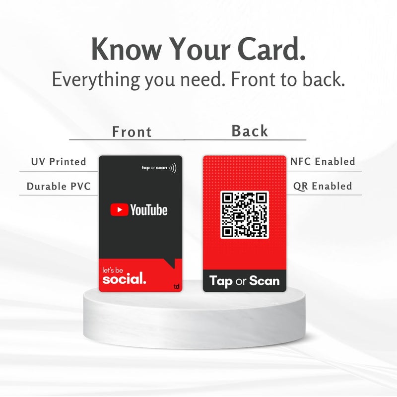 Tinydabba YouTube NFC Subscribe Card | Along with QR Code | Boost YouTube Channel with Tap or Scan | Pre-Configured PVC Card - Image 3
