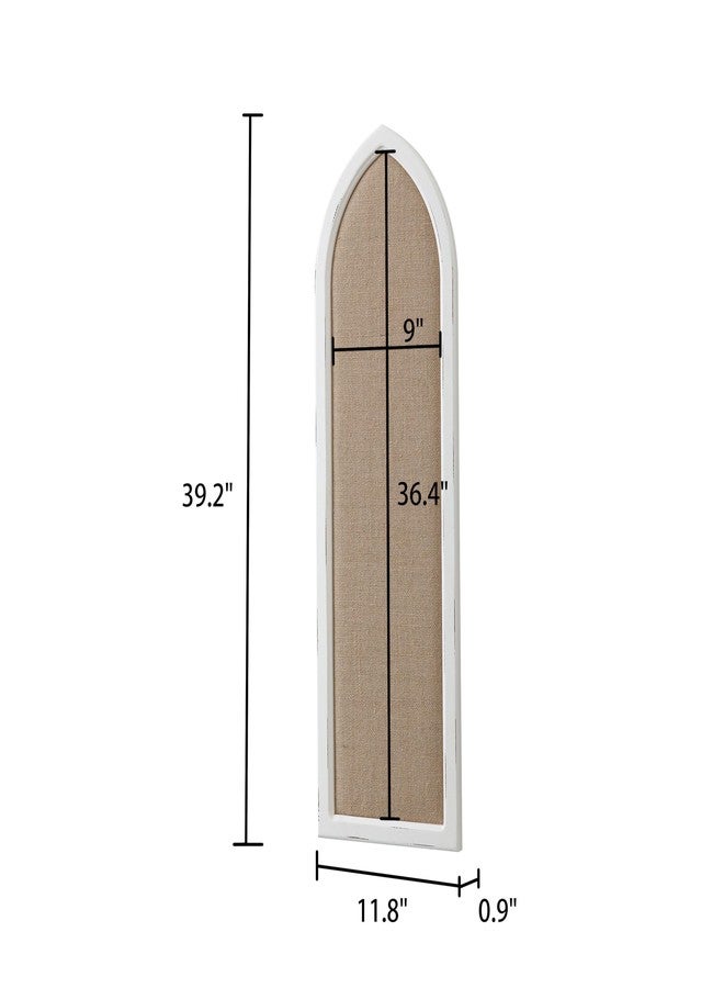 سوفي لوحة إعلانات جدارية طويلة مقوسة من SOFE، مقاس 39 × 12 بوصة، لوحة دبابيس قماشية، لوحات أحلام/رؤى ريفية مزخرفة، لوحة عرض صور/ديكور حائط للمكتب والمنزل - Image 2