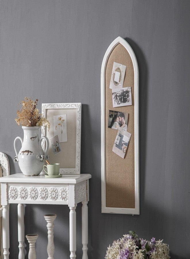 سوفي لوحة إعلانات جدارية طويلة مقوسة من SOFE، مقاس 39 × 12 بوصة، لوحة دبابيس قماشية، لوحات أحلام/رؤى ريفية مزخرفة، لوحة عرض صور/ديكور حائط للمكتب والمنزل - Image 3