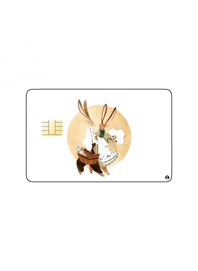 RKN PRINTED BANK CARD STICKER Cute Rabbits Couple Drawing - Image 1