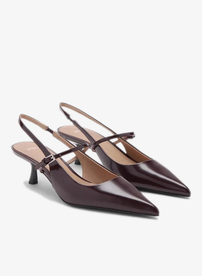 MANGO Kitten-heel patent leather shoes