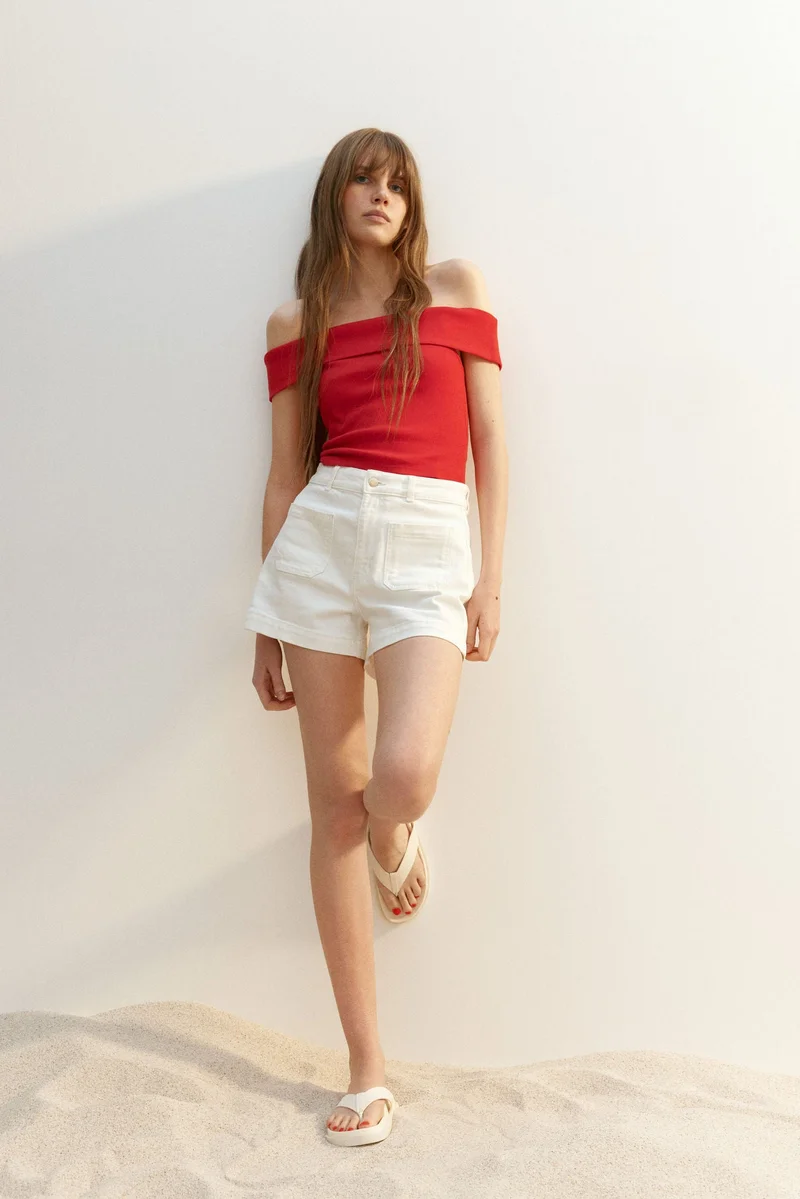 H&M Ribbed off-the-shoulder top