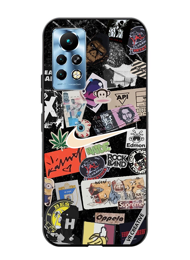 VR CREATIVE غطاء حماية لهاتف Infinix Note 11 Pro بتصميم ملصقات Nike متعددة الألوان - Image 1