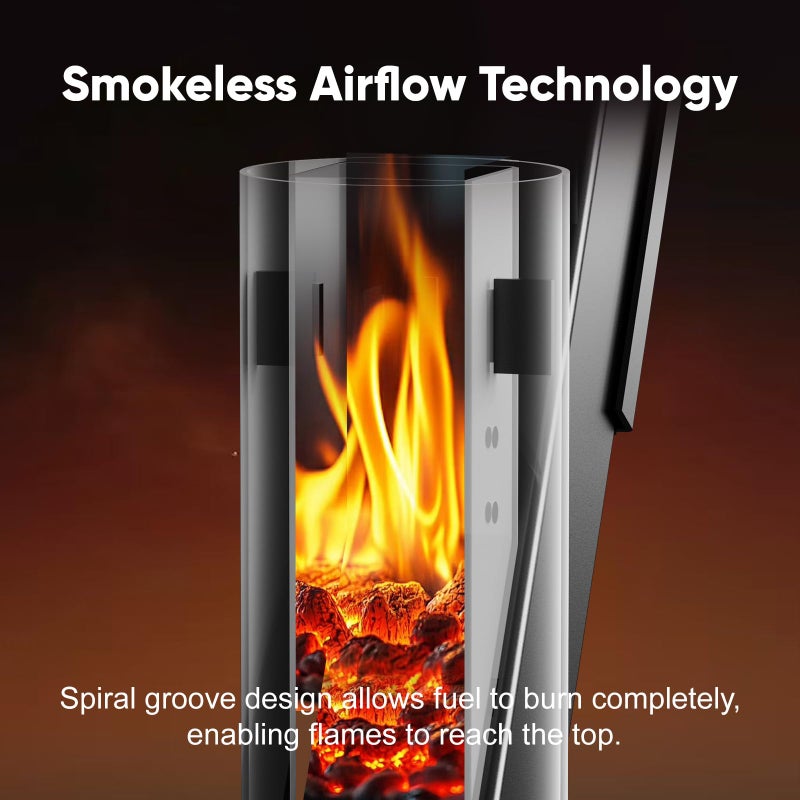 Rayzi New Rocket Stove 55 Inch, Smokeless Wood Pellet Patio Heater, Wood Pellet Fire Pits for Outside, Portable Pellet Heater for Patio/Garden/Backyard/Outside Restaurant/Bonfire Party/Beach - Image 5