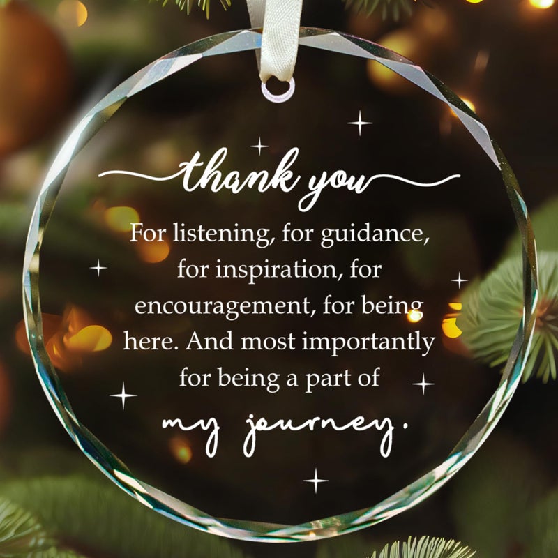 SUCHAGIFT Thank You Gifts for Women  Boss  Coworkers  Manager  Teacher  Nurse  Mom  Friends - Coworker Appreciation Gifts for Birthday  Christmas - Thank You Christmas Ornaments - Glass Christmas Ornament - Image 1