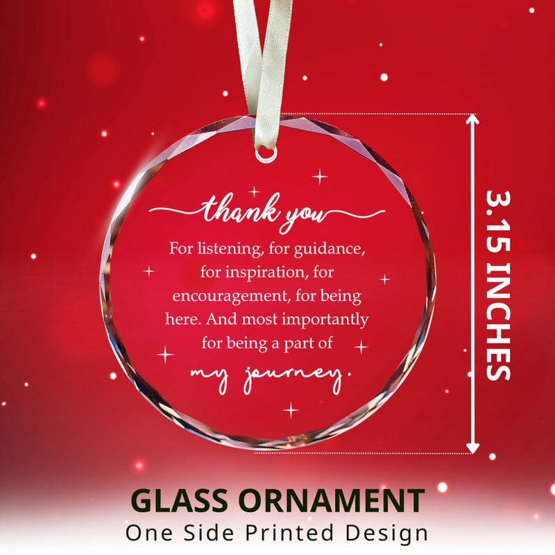 SUCHAGIFT Thank You Gifts for Women  Boss  Coworkers  Manager  Teacher  Nurse  Mom  Friends - Coworker Appreciation Gifts for Birthday  Christmas - Thank You Christmas Ornaments - Glass Christmas Ornament - Image 2