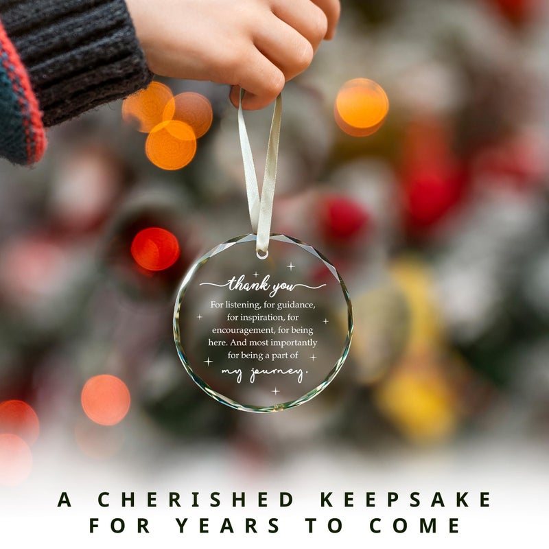 SUCHAGIFT Thank You Gifts for Women  Boss  Coworkers  Manager  Teacher  Nurse  Mom  Friends - Coworker Appreciation Gifts for Birthday  Christmas - Thank You Christmas Ornaments - Glass Christmas Ornament - Image 4