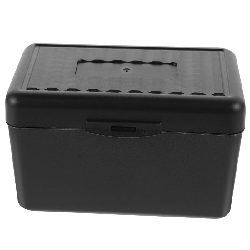 Black Business Card Holder Box Desktop Organizer Sleek Modern Storage for Business and Personal Use - Image 2