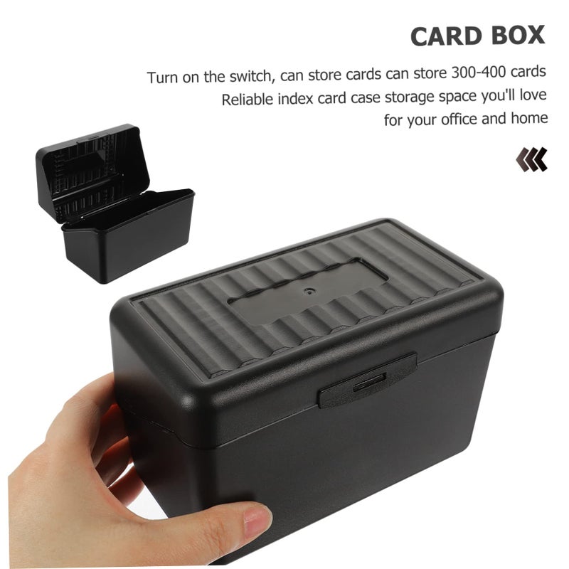 Black Business Card Holder Box Desktop Organizer Sleek Modern Storage for Business and Personal Use - Image 5
