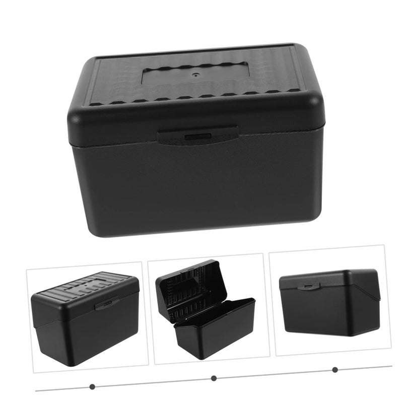 Black Business Card Holder Box Desktop Organizer Sleek Modern Storage for Business and Personal Use - Image 4