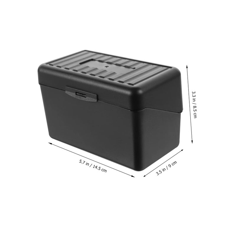 Black Business Card Holder Box Desktop Organizer Sleek Modern Storage for Business and Personal Use - Image 3