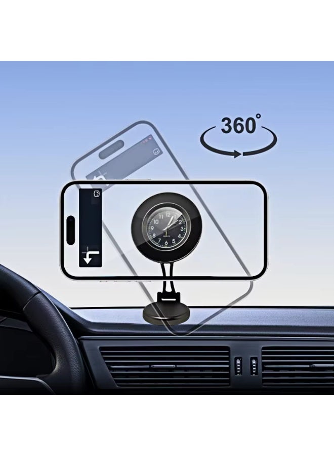 Aijmil حامل هاتف مغناطيسي للسيارة مع ساعة رقمية - قابل للطي والدوران 360°، تصميم مضغوط للملاحة - Image 5