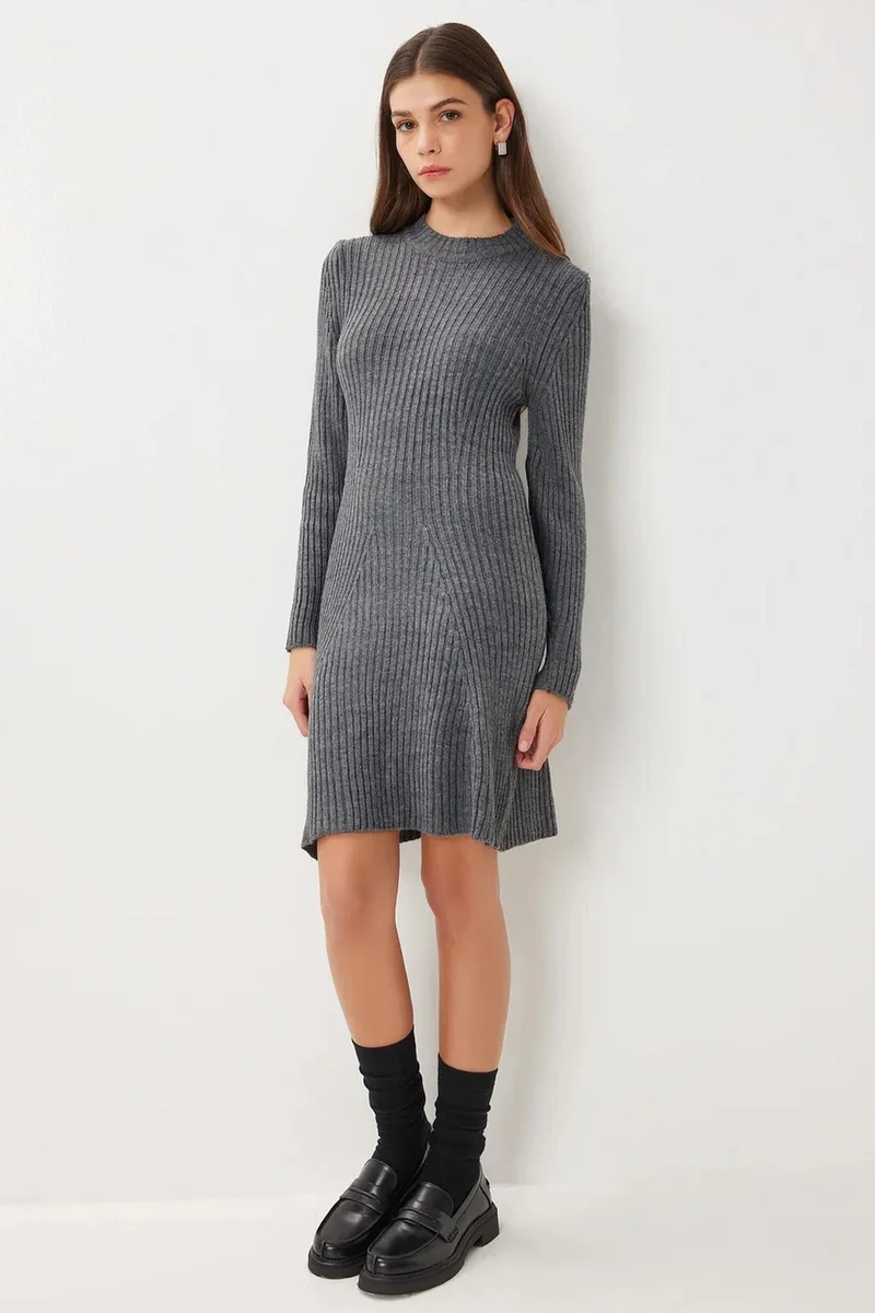 هابينس اسطنبول ISTANBUL Ribbed A-Line Knit Mini Dress