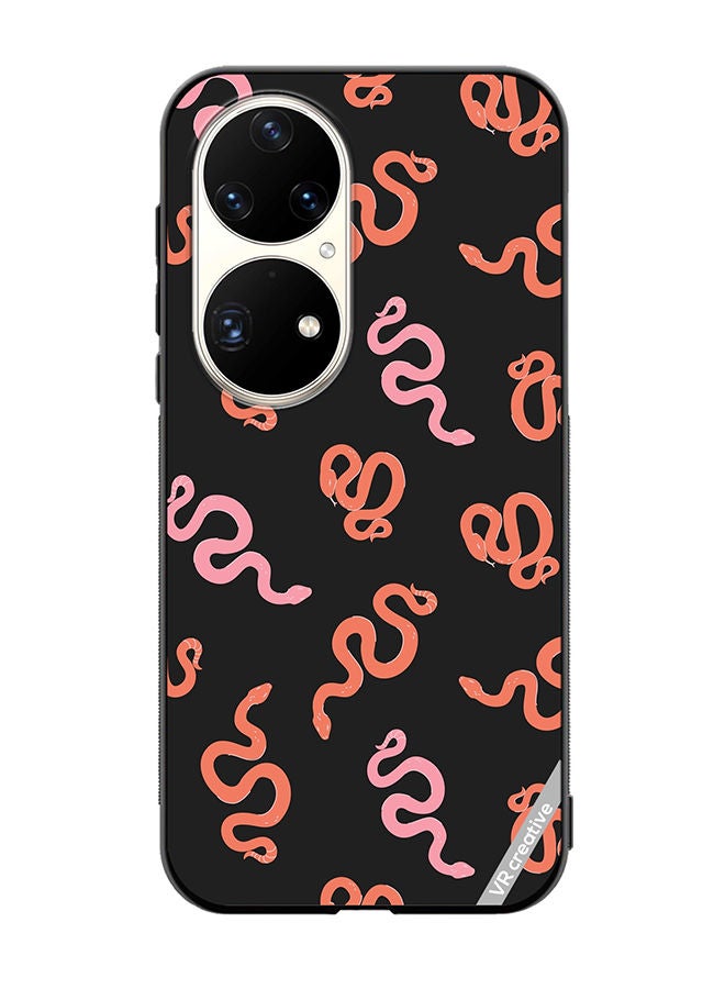 VR CREATIVE Protective Case Cover For Huawei P50 Pro Cartoon Funny Colorful Snakes Pattern Design Multicolour - Image 1
