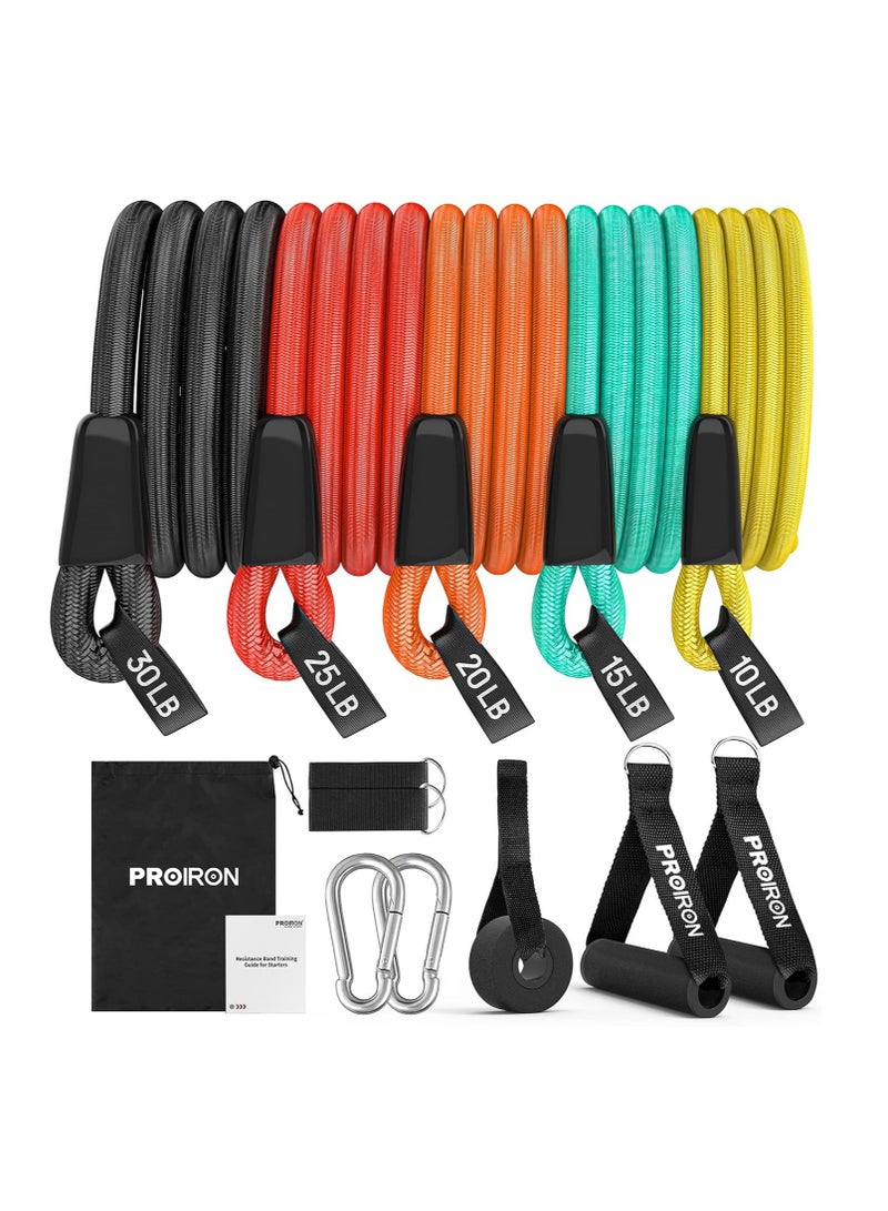 Generic Resistance Bands Set 14 Pieces Anti-Snap Resistance Band Exercise with Handles, Door Anchor, Ankle Straps, Training Manual and Carrying Bag  - Image 1