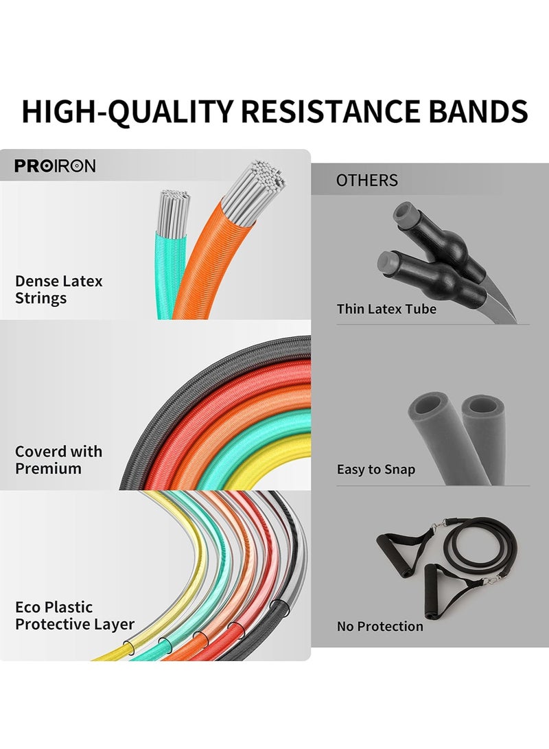 Generic Resistance Bands Set 14 Pieces Anti-Snap Resistance Band Exercise with Handles, Door Anchor, Ankle Straps, Training Manual and Carrying Bag  - Image 5