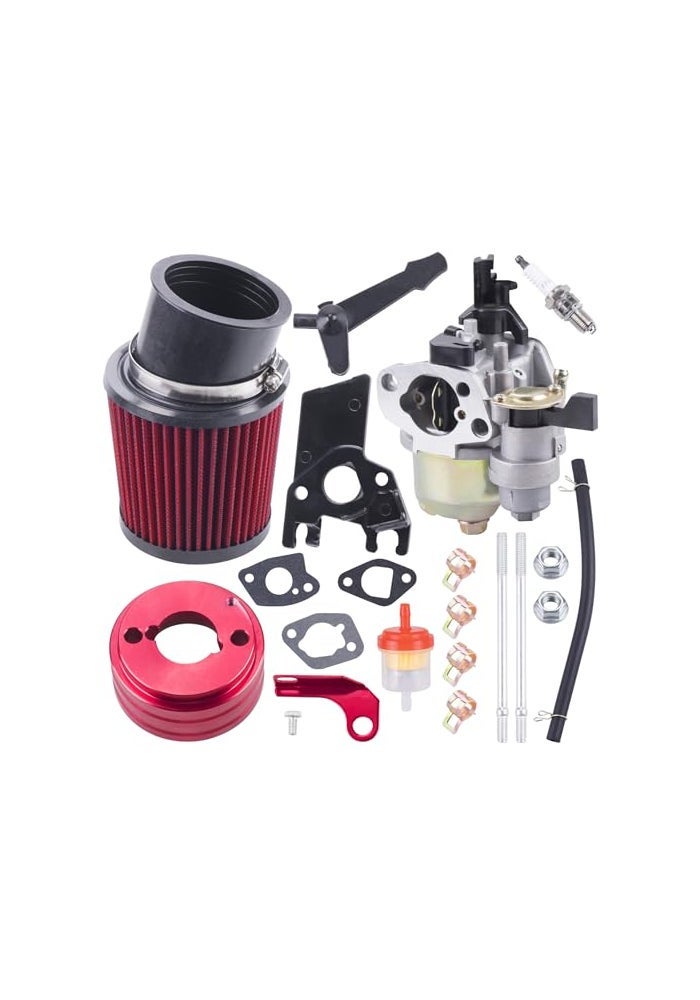 MRELC High Performance Upgraded Carburetor Air Filter adapter Intake Spark Plug Kit fit for Predator 212cc 65 Hp Honda Gx160 Gx200 196cc Coleman CT200U Trail CT100U Mini Bike Go Kart RacingRed - Image 1