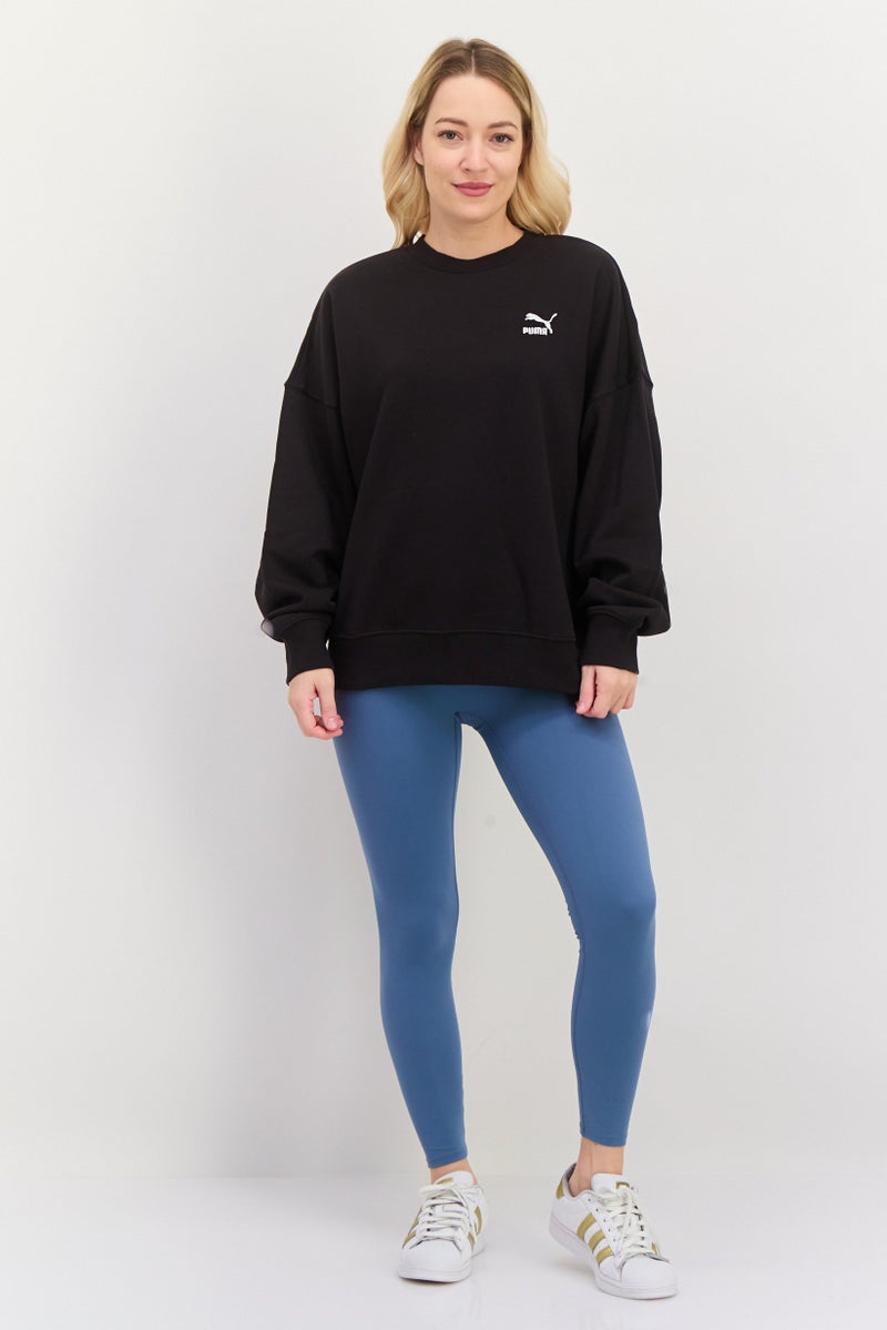 PUMA Women Sportswear Fit Long Sleeves Training Sweatshirt, Black  - Image 2