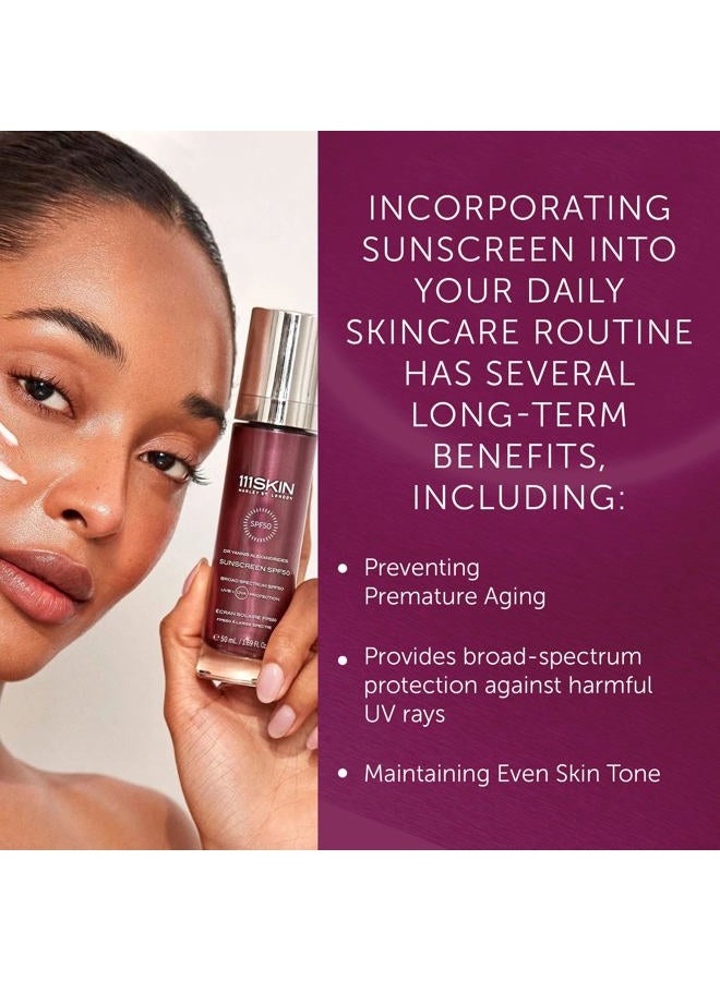 111SKIN واقي شمس SPF 50، واقي شمس معدني غير دهني للاستخدام اليومي، حماية واسعة الطيف من UVA/UVB والضوء الأزرق، نياسيناميد وحمض بوليغلوتاميك، 50 مل - Image 4