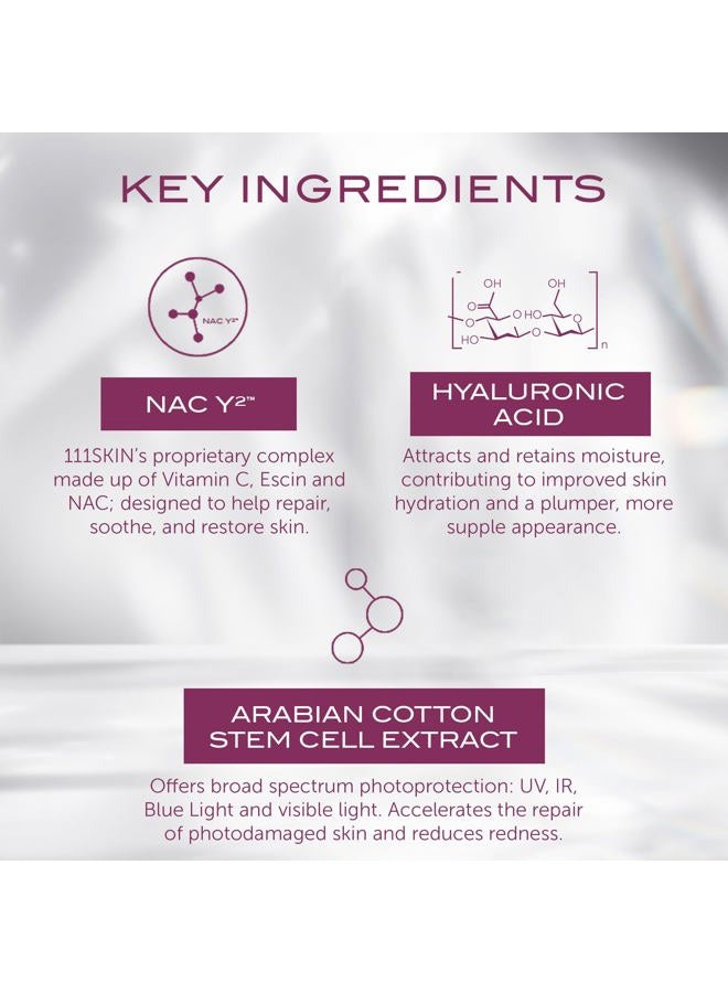 111SKIN واقي شمس SPF 50، واقي شمس معدني غير دهني للاستخدام اليومي، حماية واسعة الطيف من UVA/UVB والضوء الأزرق، نياسيناميد وحمض بوليغلوتاميك، 50 مل - Image 3