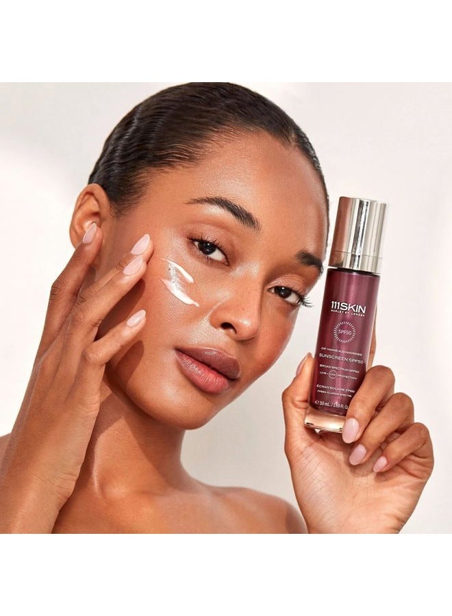 111SKIN واقي شمس SPF 50، واقي شمس معدني غير دهني للاستخدام اليومي، حماية واسعة الطيف من UVA/UVB والضوء الأزرق، نياسيناميد وحمض بوليغلوتاميك، 50 مل - Image 2