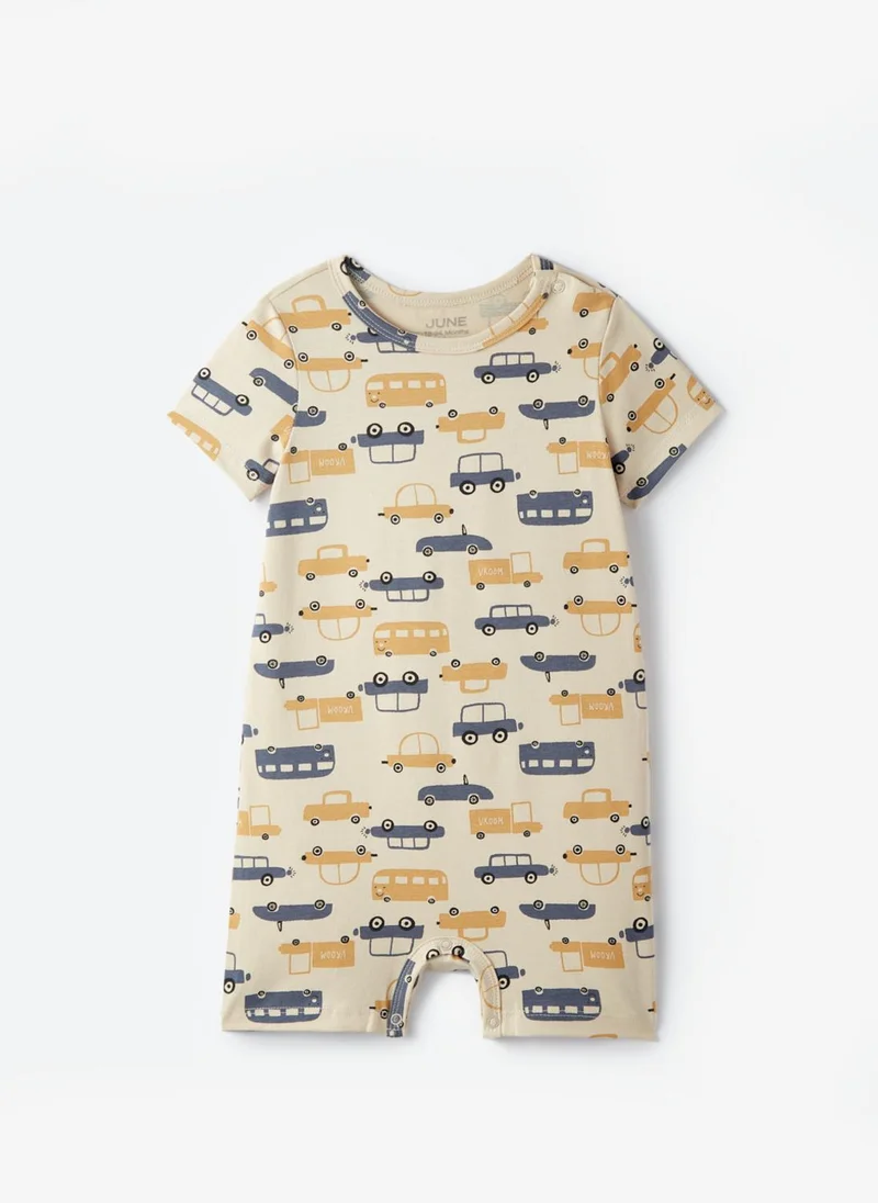 جون June Baby Boy Patterned Short Jumpsuit Multicolor