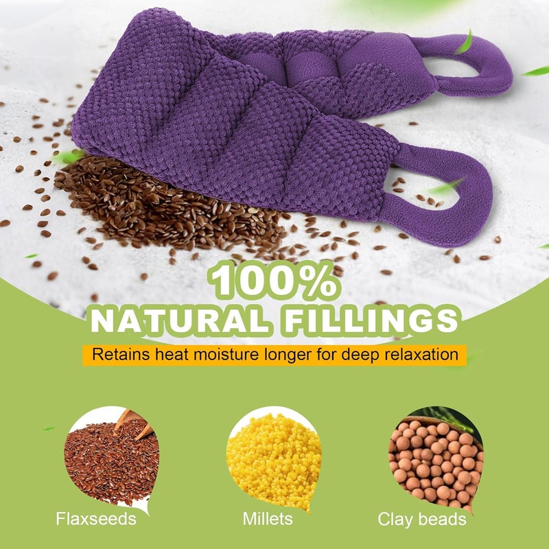 UNCN Long Heating pad for Neck and Shoulders Back 33  59 microwavable Large Moist Heat Pack Warm hot Compress Neck wrap Weighted Bag Massage Reusable Herbal Nature Calming Portable - Image 5