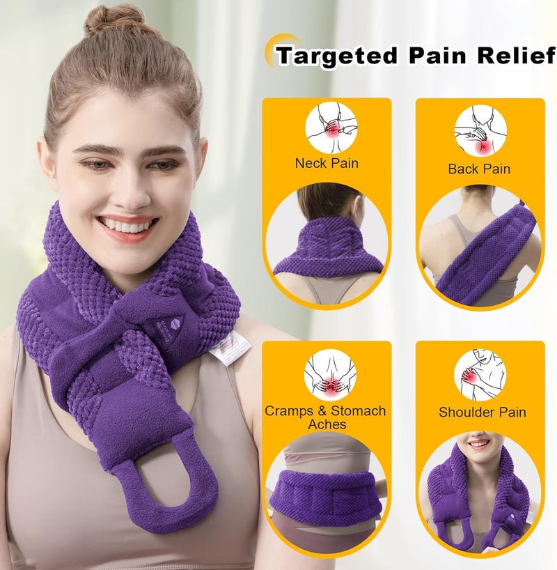 UNCN Long Heating pad for Neck and Shoulders Back 33  59 microwavable Large Moist Heat Pack Warm hot Compress Neck wrap Weighted Bag Massage Reusable Herbal Nature Calming Portable - Image 3
