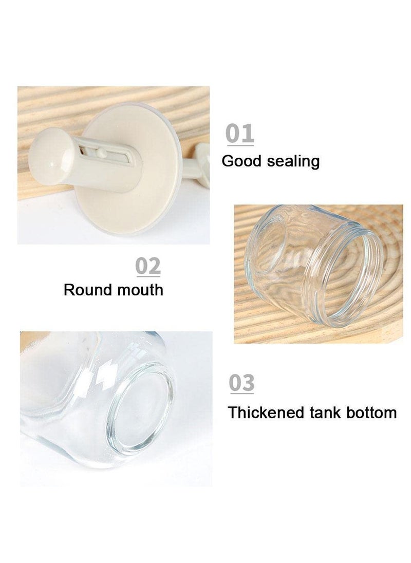 ZAVASIKA ZAVASIKA Glass Seasoning Box with Spoon Household Kitchen Airtight Lid Salt Glass Spice Jar Telescopic Seasoning Spoon Jar Pack of 2  - Image 4
