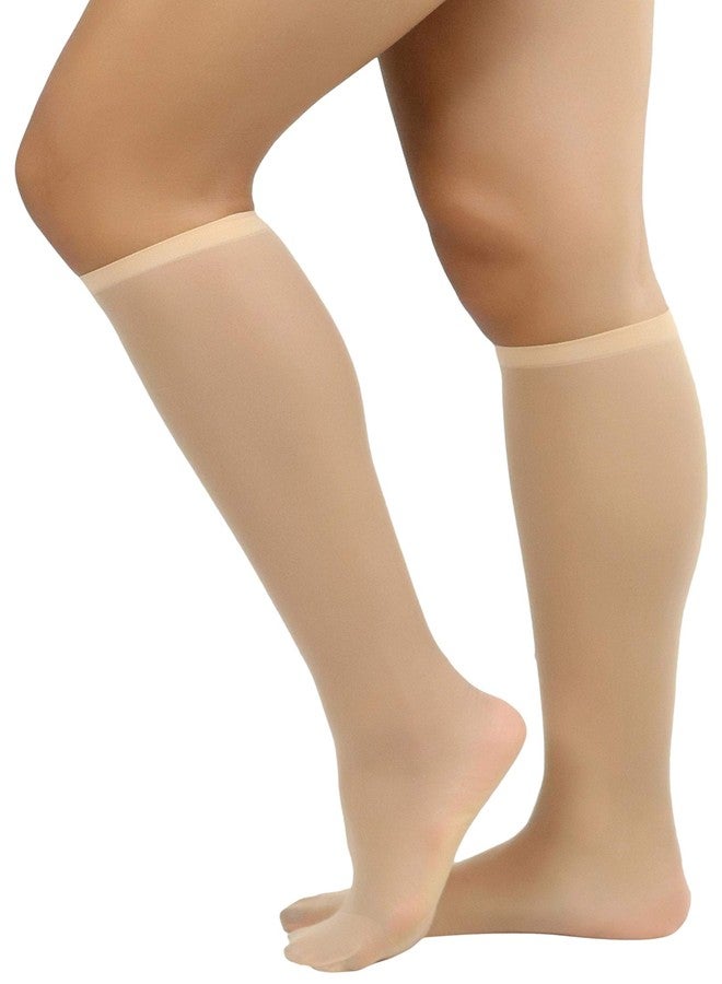 ToBeInStyle Womens Pack of 6 Muted Knee High Stockings - Beige - One Size - Image 3
