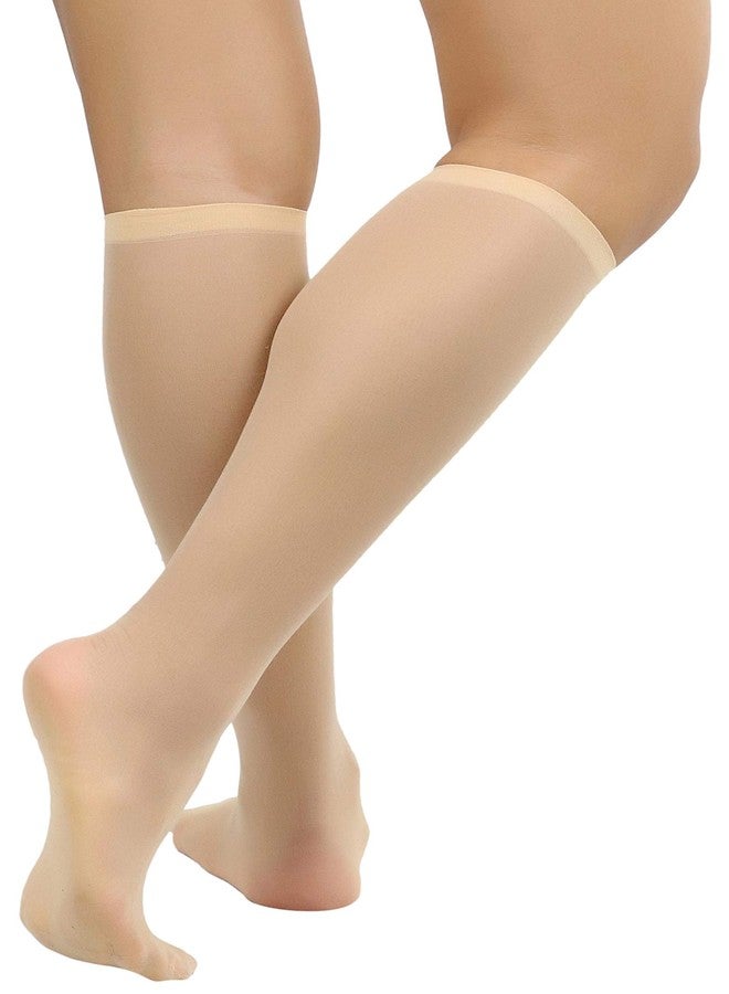 ToBeInStyle Womens Pack of 6 Muted Knee High Stockings - Beige - One Size - Image 2