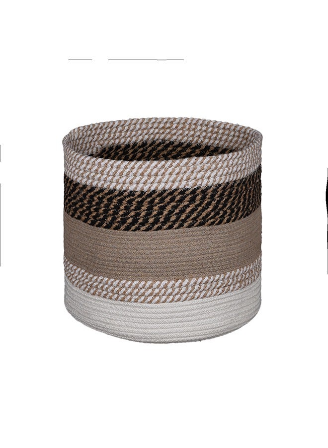 N & H Eco-friendly Handmade Jute Fabric Planter Baskets - Set of 3 - Organizer for Storage, Laundry and Home Décor (Black, Beige & Cream) - Image 5