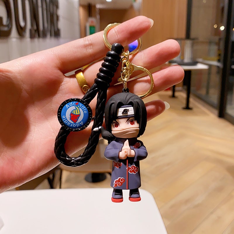 Cartoon Figurine Keychain Doll Bag Charm Car Accessory Couple Gift Naruto-Uchiha Mustela