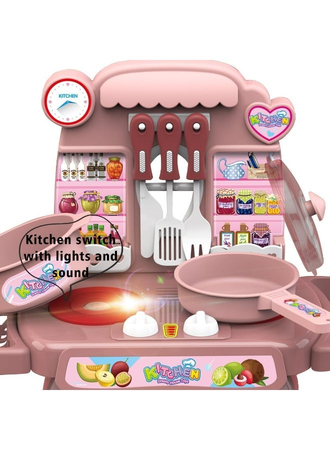 Deluxe Kids Play Kitchen Set with Running Water, Light & Sound, Accessories – Pretend Cooking Toy for Toddlers - Image 3