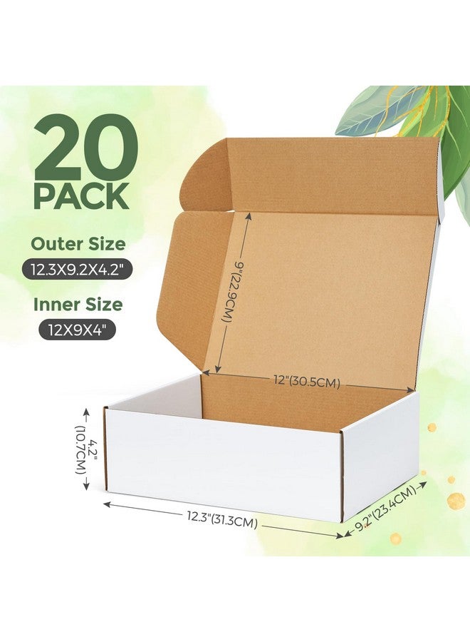 MESHA Shipping Boxes 12X9X4 20 Pack White Cardboard Boxes Corrugated Box For Father'S Day Gift Boxes Small Business Mailing Packaging Mother'S Day Gift Warpping - Image 3